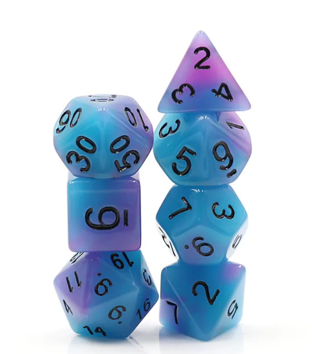 😈Voidwalker GITD Purple 7 Dice RPG Set | DND Dungeons & Dragons, Starfinder B