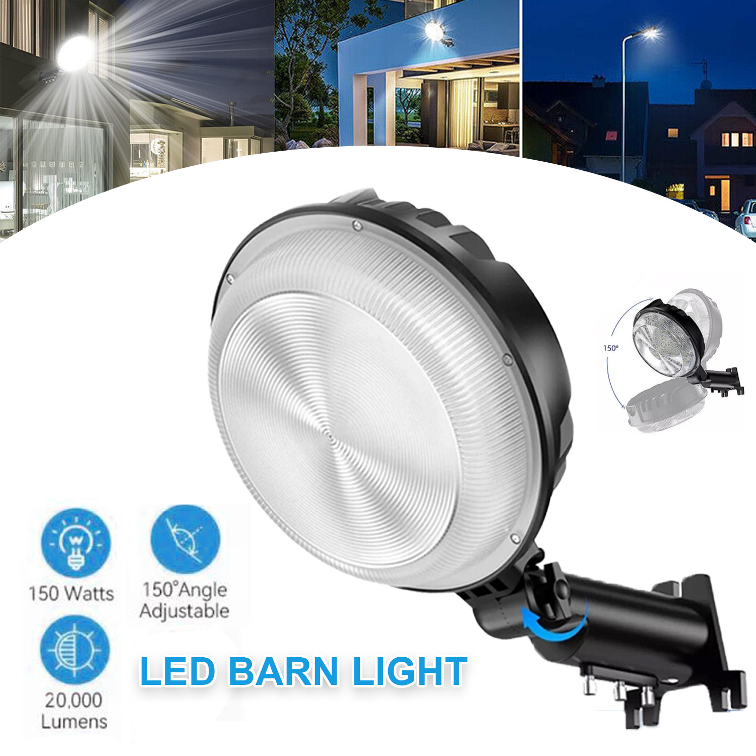 600W LED Barn Yard Street Outdoor Security Dusk to Dawn Waterproof Flood Light