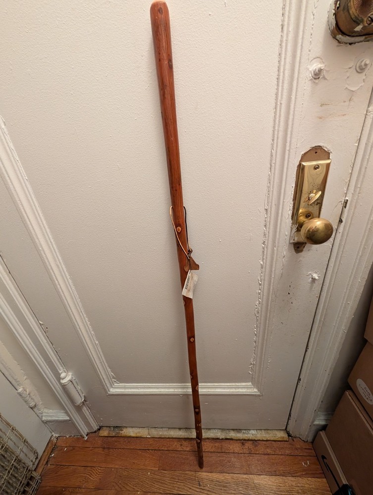 Whistle Creek Hickory Hiking Stick With Compass- Handcrafted 54"