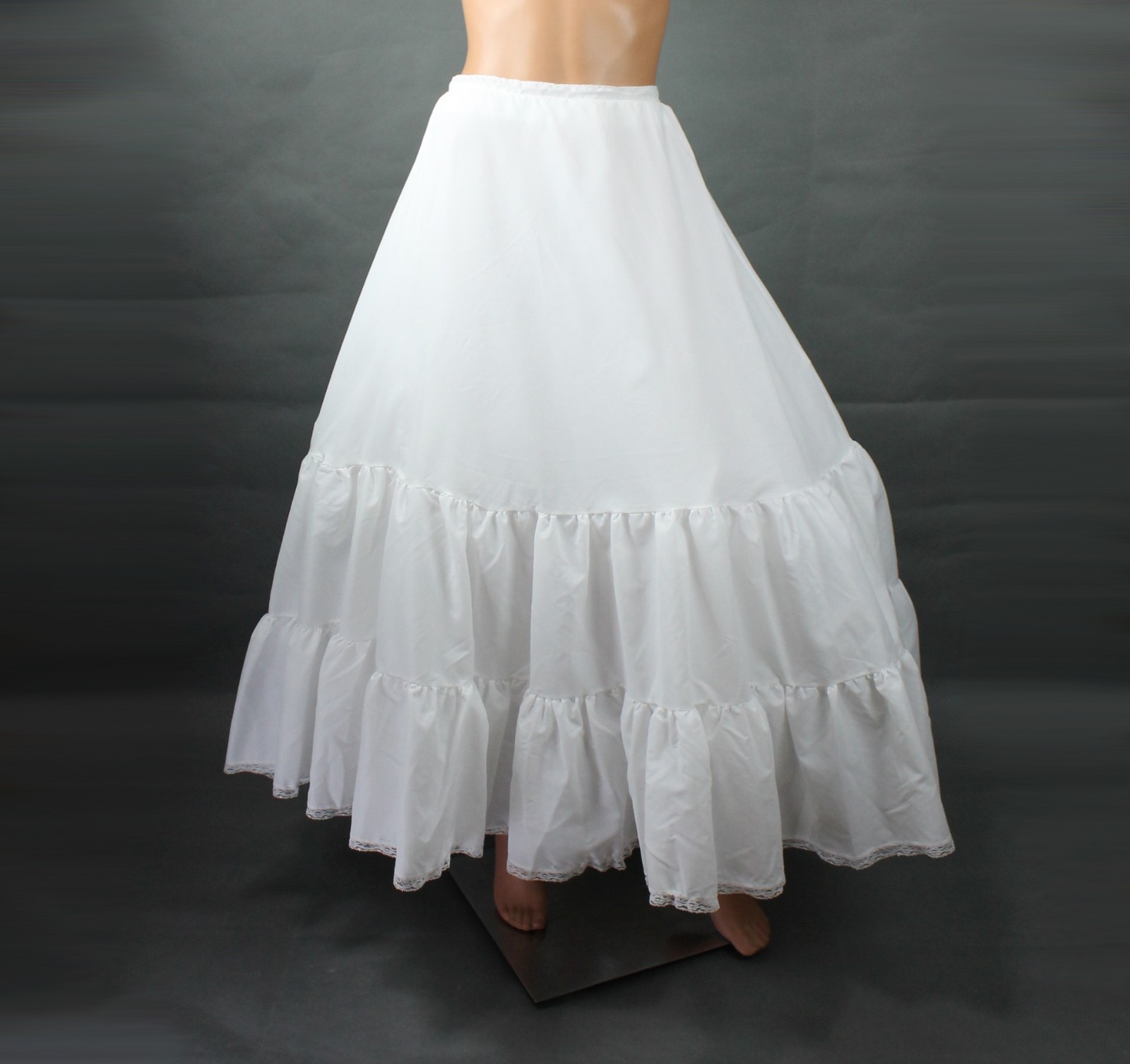 80s Bridal Crinoline Sz S Vintage Long tiered Very Full 2 Layer Petticoat