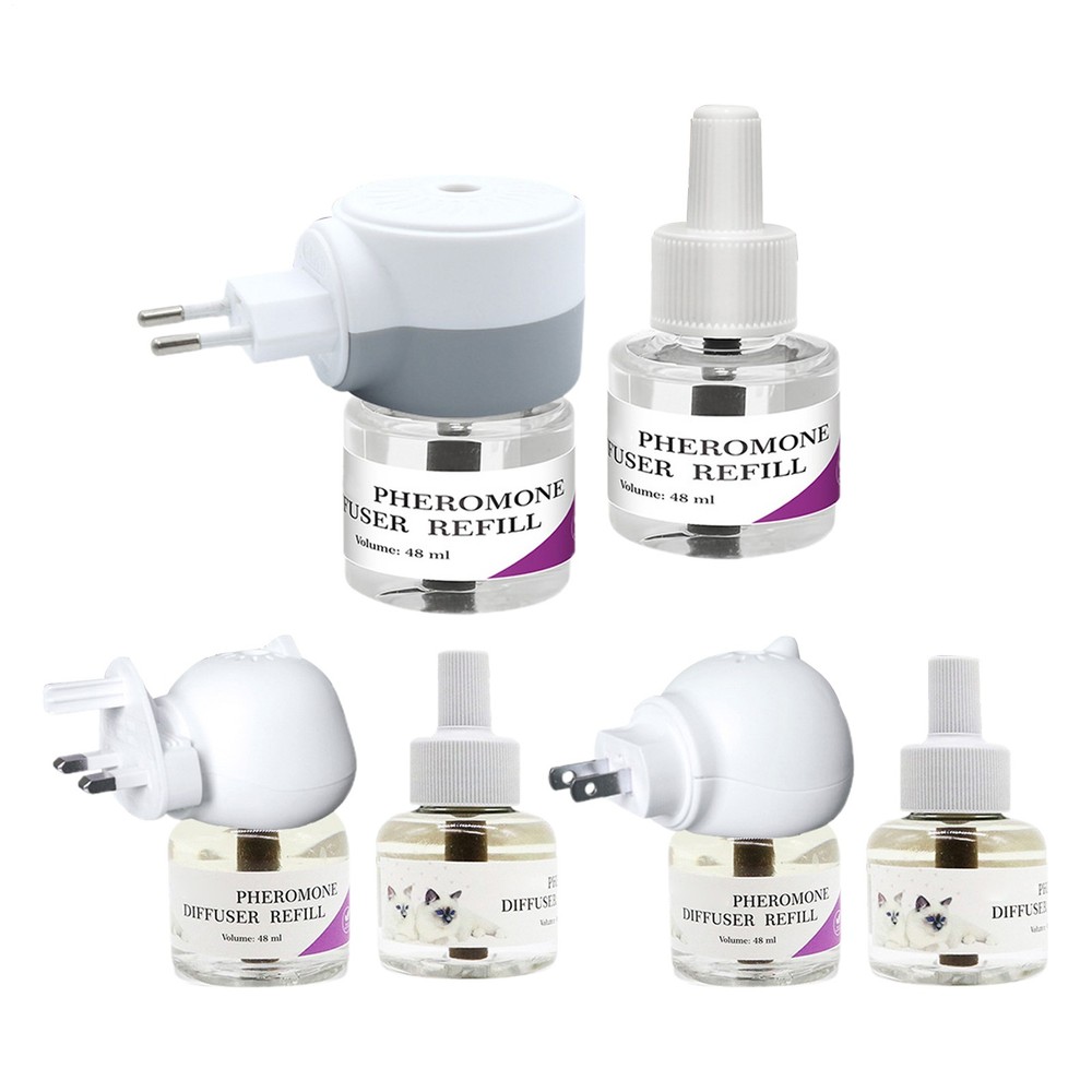 Cat Calming Pheromone Diffuser Kit Pets Plug-In Diffuser & 30 Days 48ml Refill