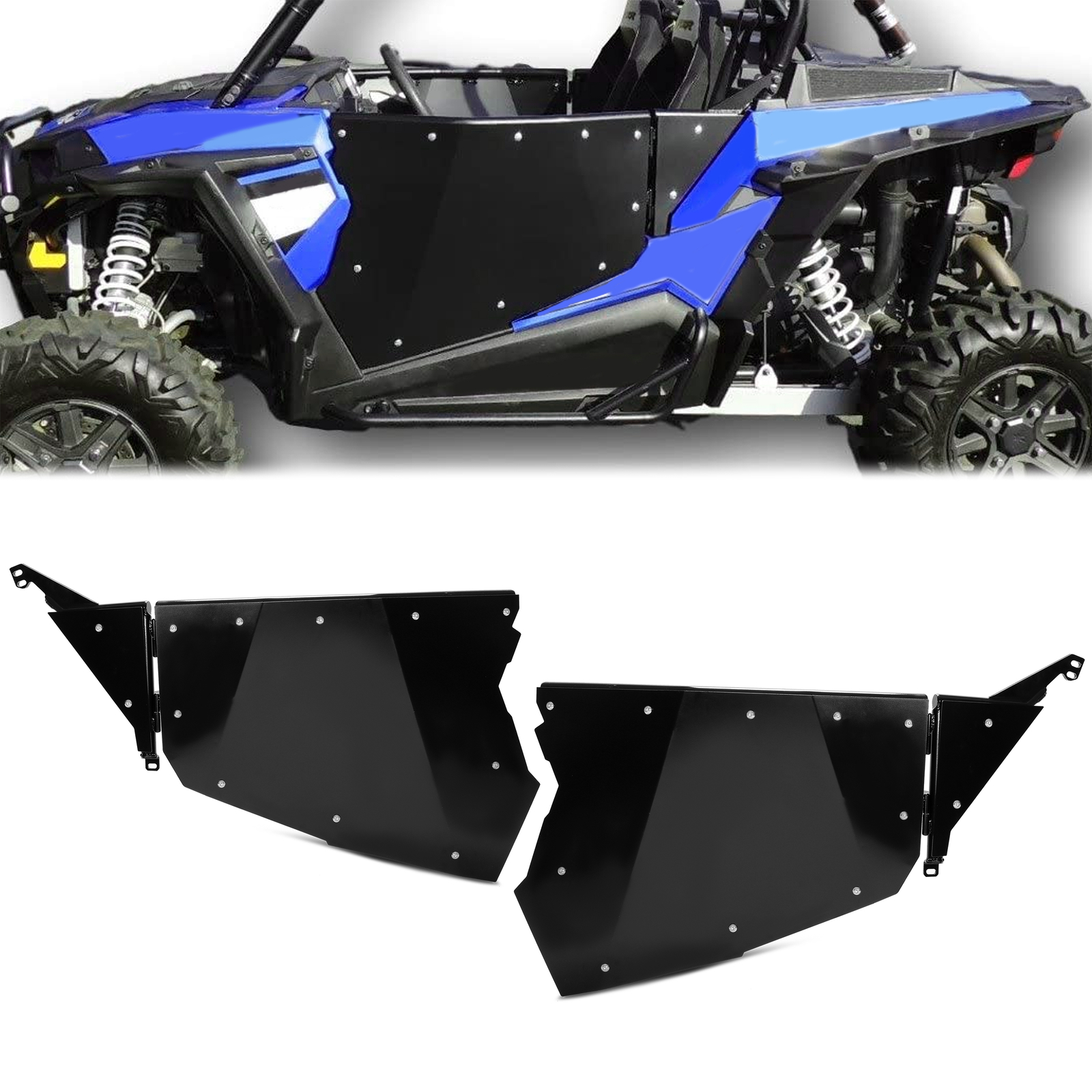 Pair Aluminum Full Doors UTV Side for 14-22 Polaris RZR XP 1000 Turbo S FOX High