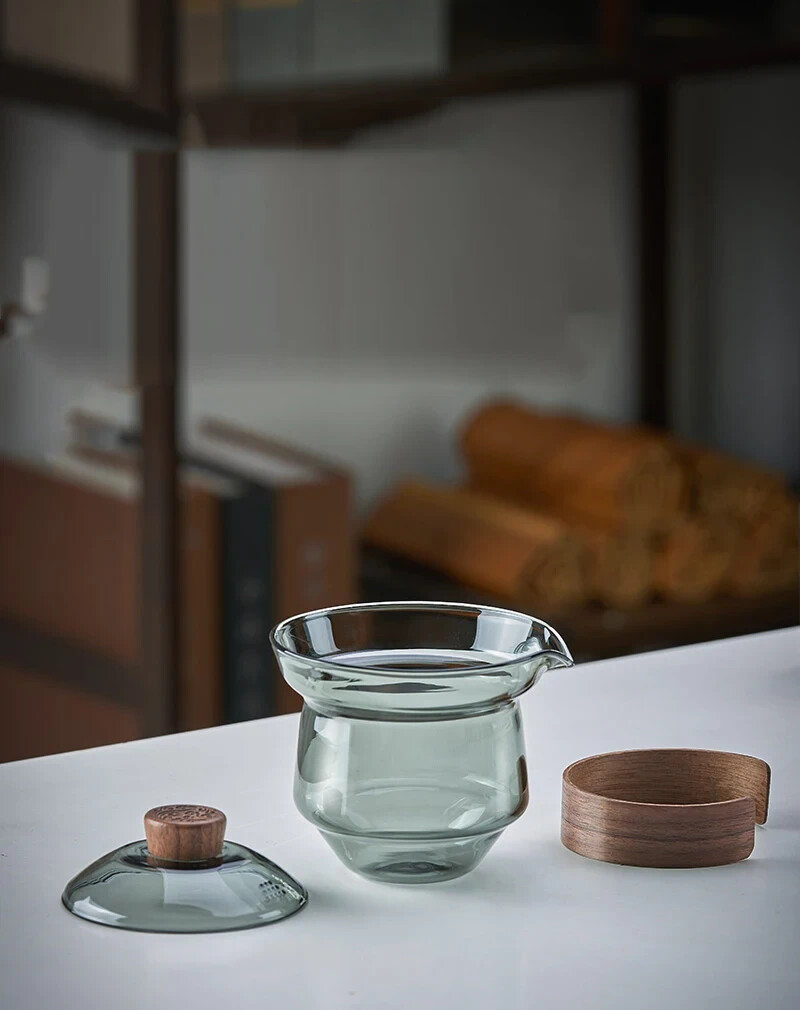 240ml Glass Tureen Transparent Thickening Heat Resistant Teapot Gaiwan Tea Cup