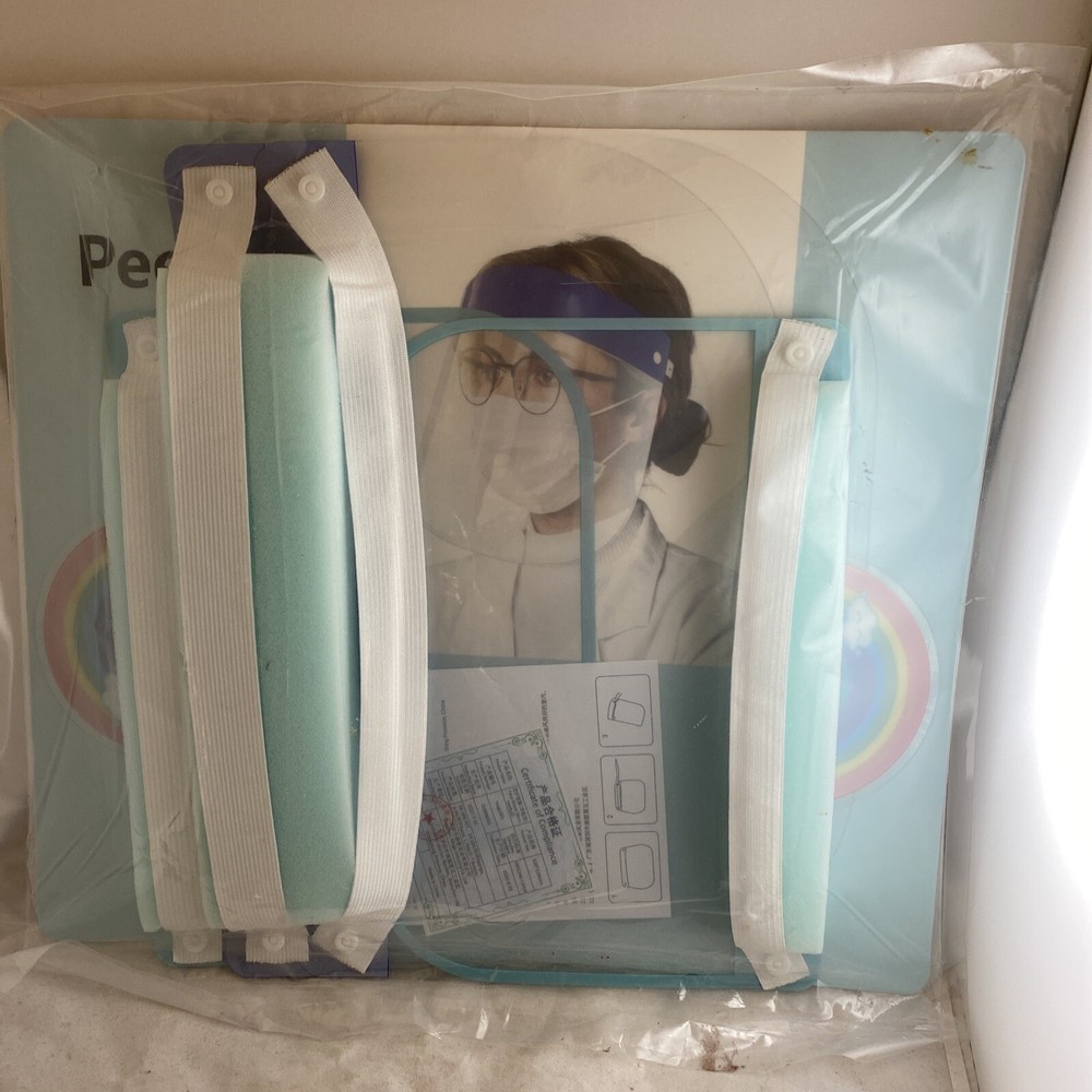 Peesnt 4 Piece Reusable Plastic Face Shields New 4 Pack New
