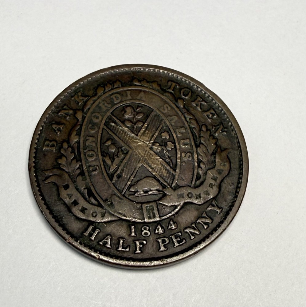 1844 Canada half Penny