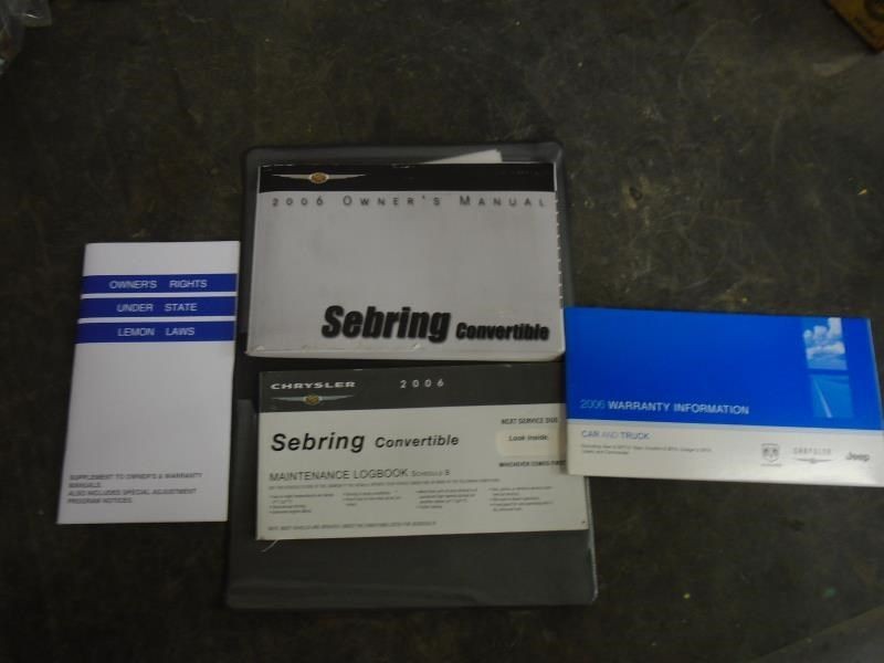SEBRING 2006 Owners Manual 1028903