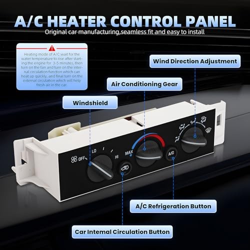 Front AC Heater Climate Control Module Compatible with 1996-1999 Chevy 599-007