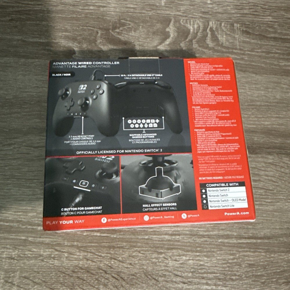 PowerA - Advantage Wired Controller for Nintendo Switch 2, Black ~ NEW FREE SHIP