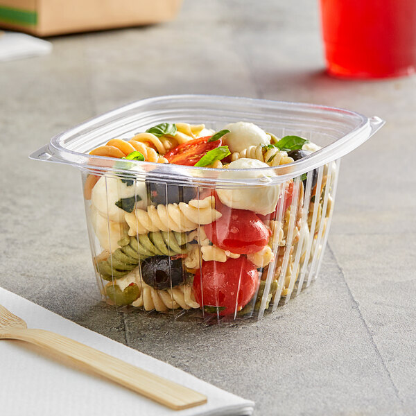 World Centric RD-CS-16, 16 oz PLA Clear Rectangular Deli Container 900/CS