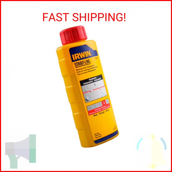 IRWIN Tools STRAIT-LINE 64902 Permanent Marking Chalk, 8-ounce, Red (64902)