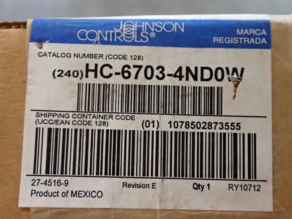 HC-6703-4ND0W JOHNSON CONTROLS Room Humidity Controller
