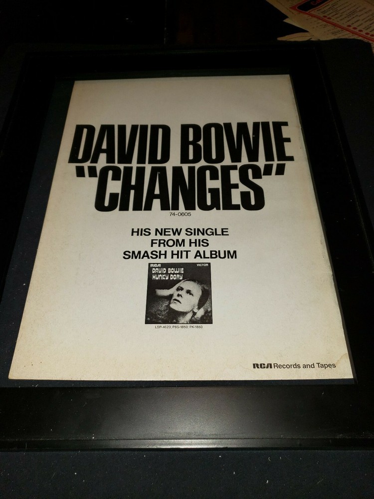 David Bowie Changes Rare Original Promo Poster Ad Framed!