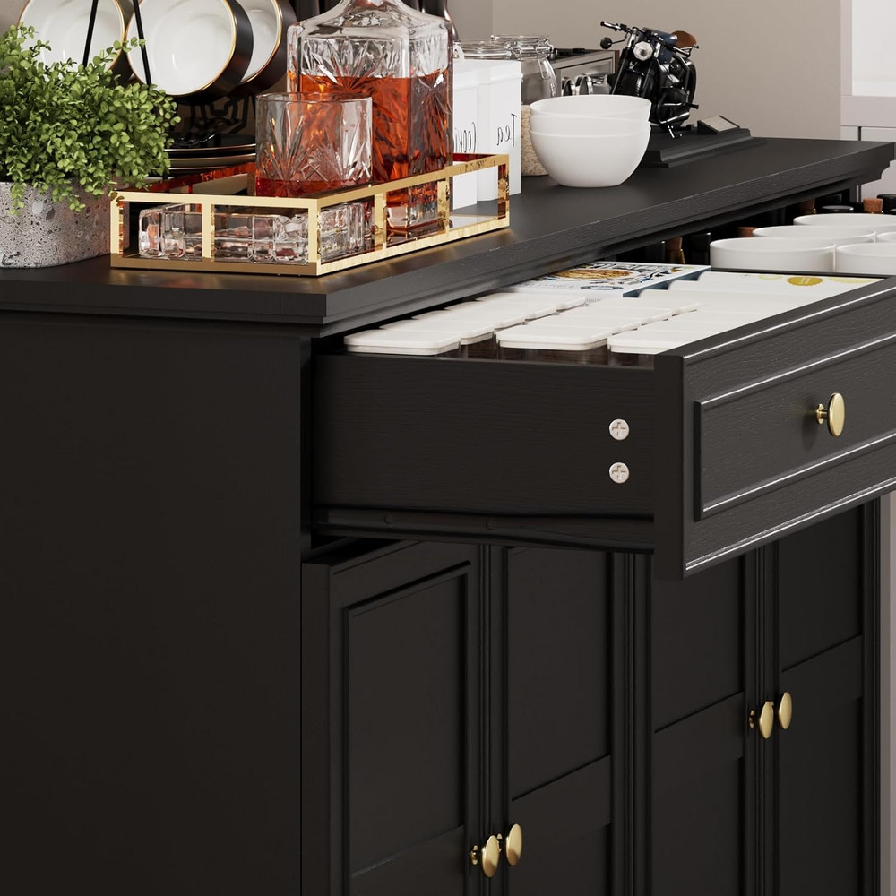 Rustic 47.6" Buffet Sideboard with Drawers & Doors for Kitchen or Dining Room
