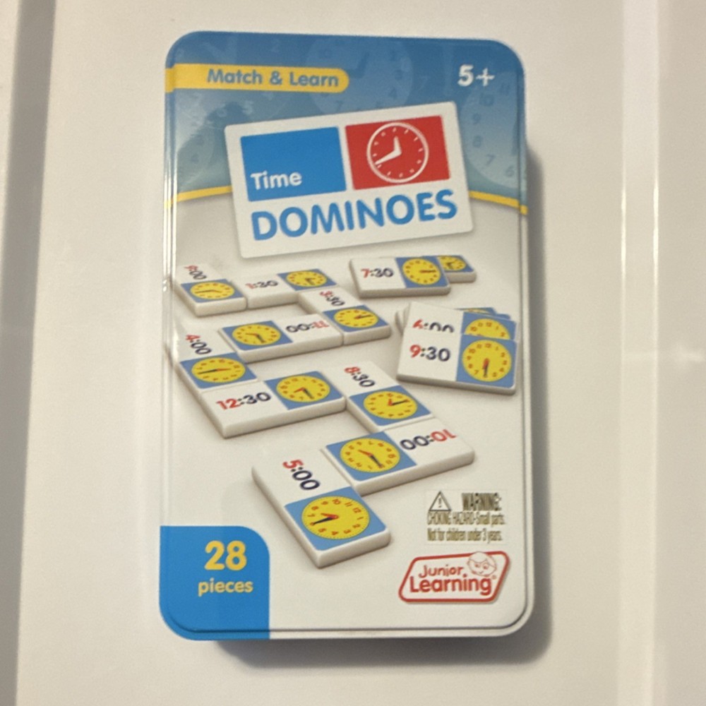 Junior Learning Match & Learn Time Dominoes 28 Pieces JL486 Ages 5+