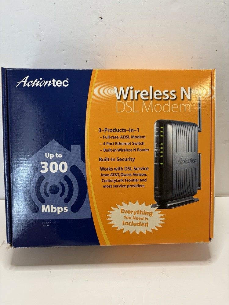 ACTIONTEC 300 Mbps Wireless N DSL Modem GT784WN-01A