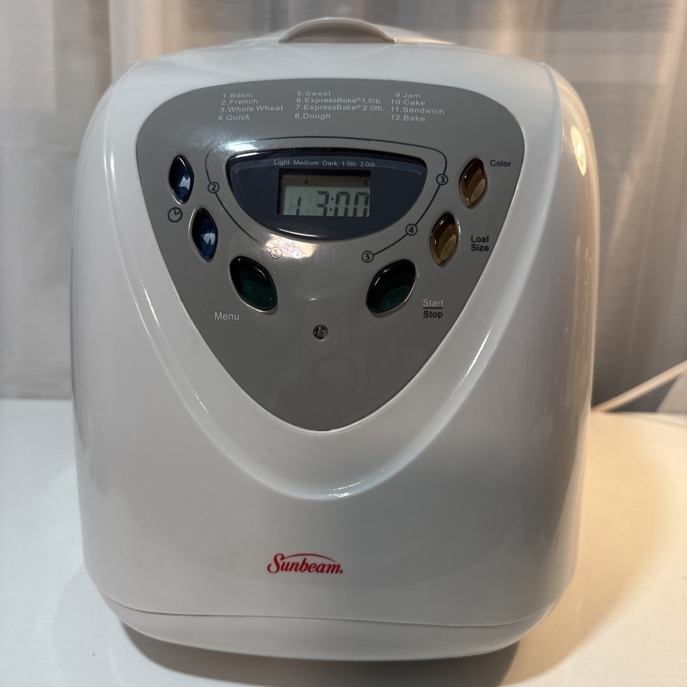 Sunbeam Bread Maker Machine Model 5891 White 2 LB Capacity