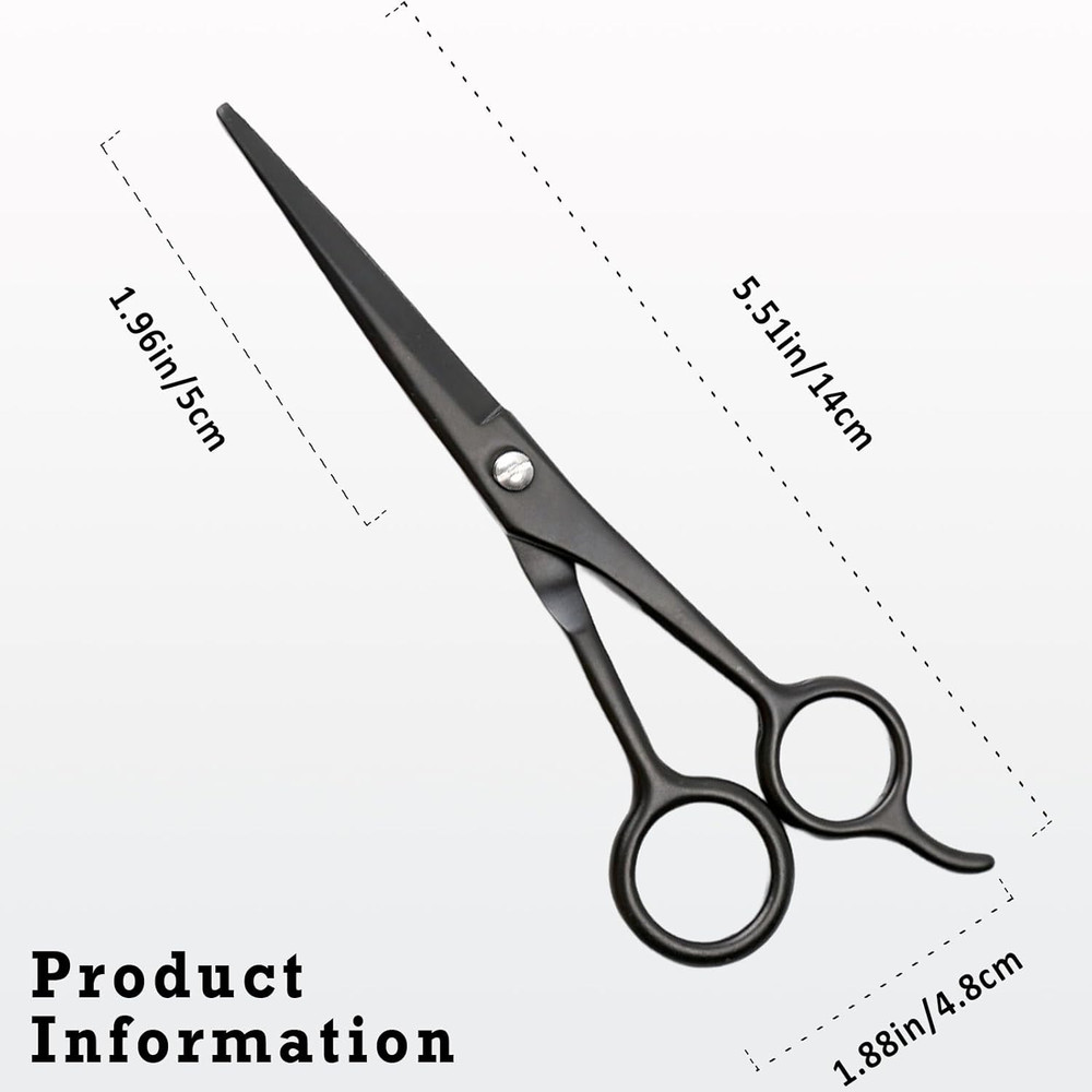 Sharp Stainless Steel Shears - Black - Professional Beard & Mustache Scissors fo