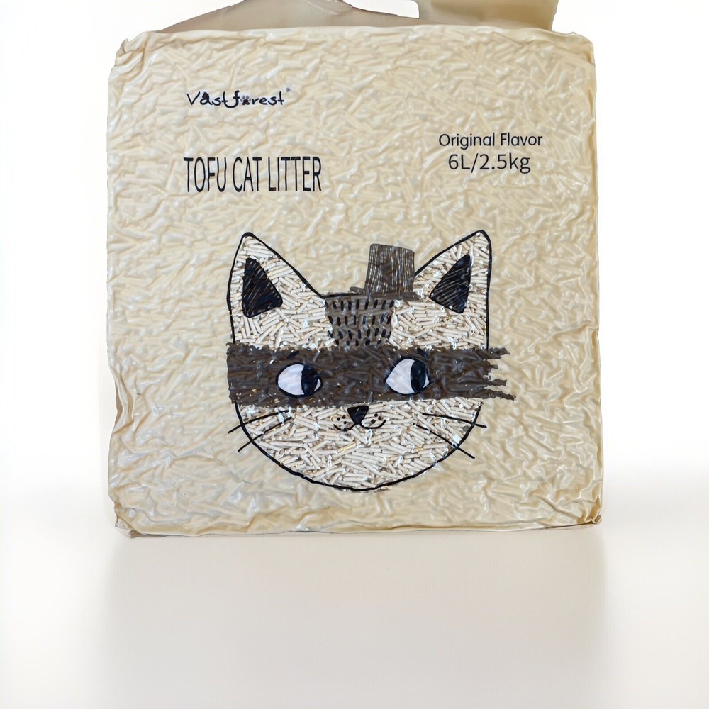 Vast forest Tofu Cat Litter Pellets | Flushable, Lightweight, No Tracking,