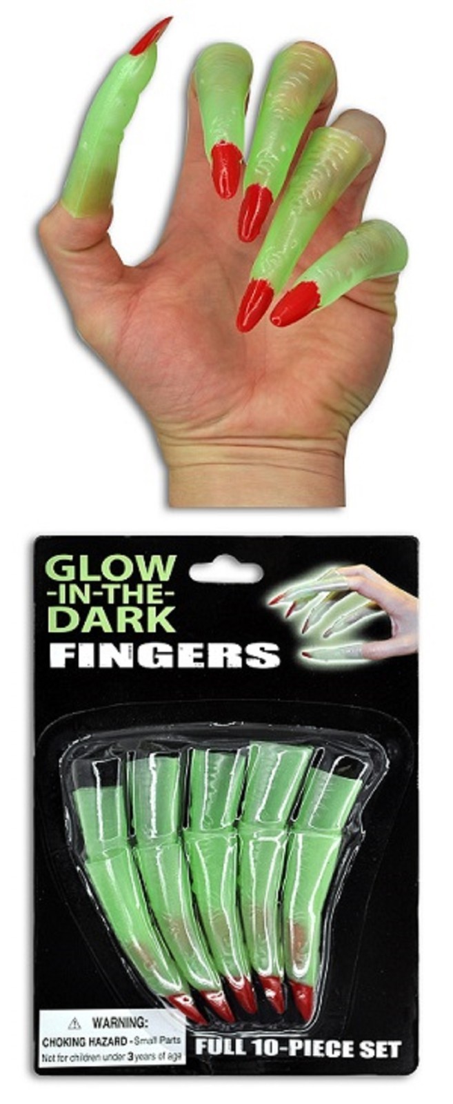 GLOW FINGERS - One set of 10 fingers