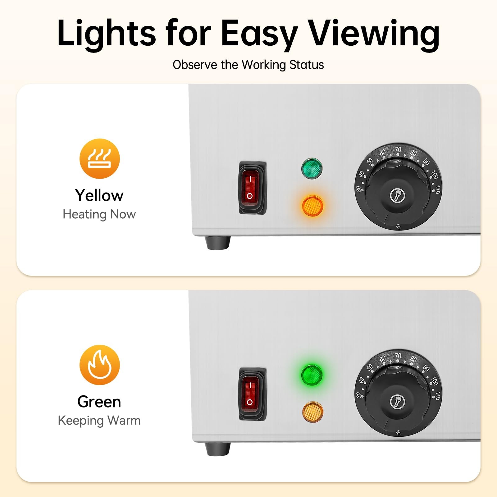 5.28QT Double Cheese Warmer Dispenser, 1600W Nacho Cheese Electric Warmer Sauce