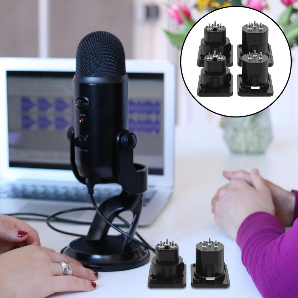 6 Pcs Panel Mount for Microphone Xlr Female Socket 3 Pin Accessory
