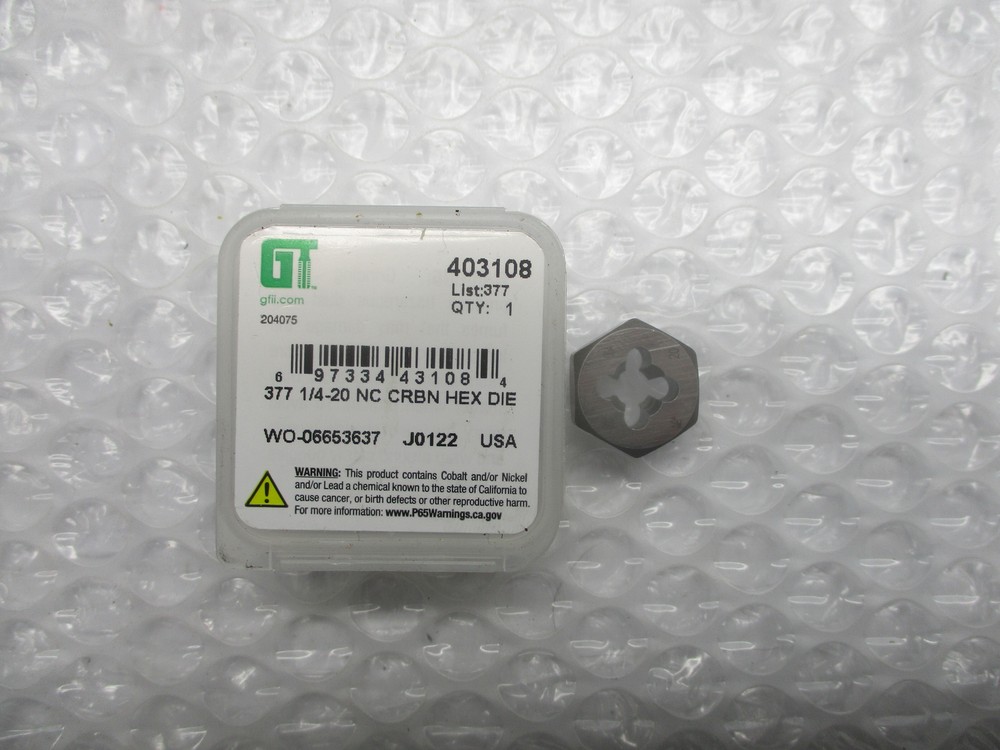 GT 403108 377-1/4-20 HEX DIE NSMP