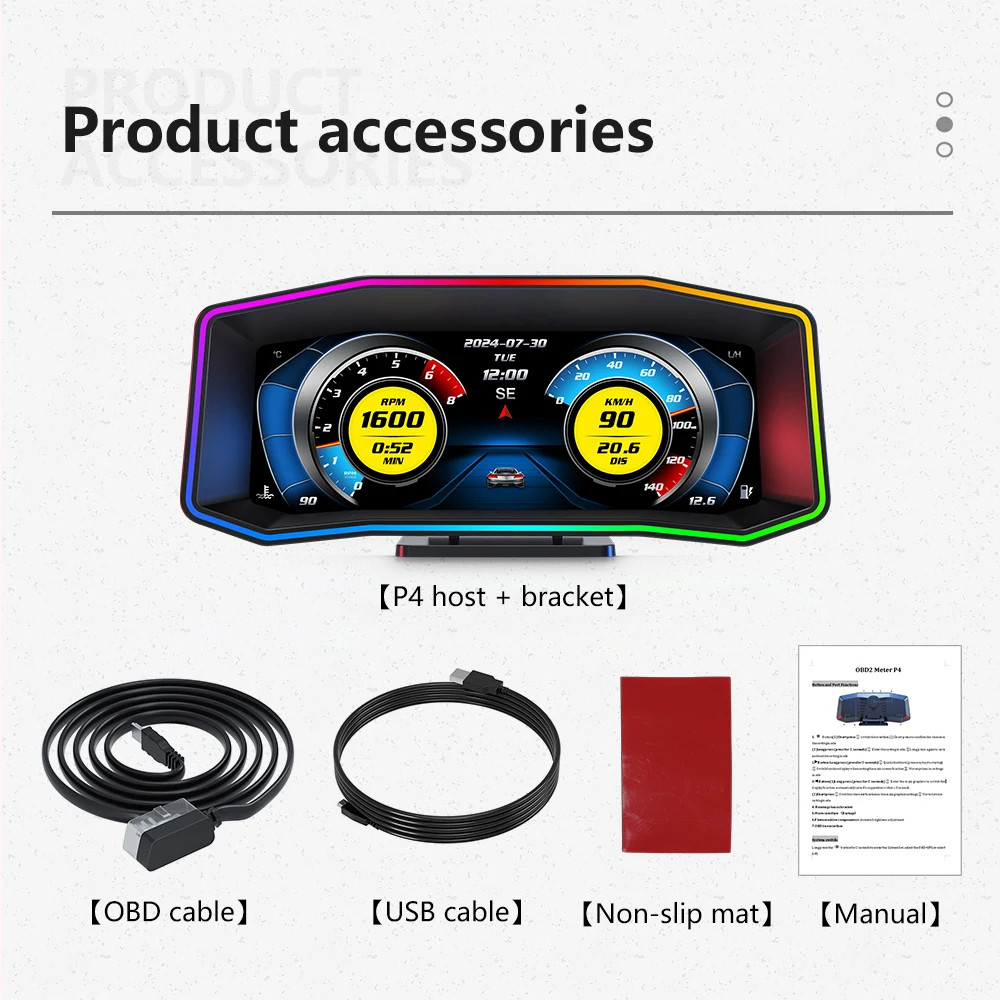P4 Head-Up Display Trip Computer Speed Projector OBD2 Car on-Board Fuel Mileage