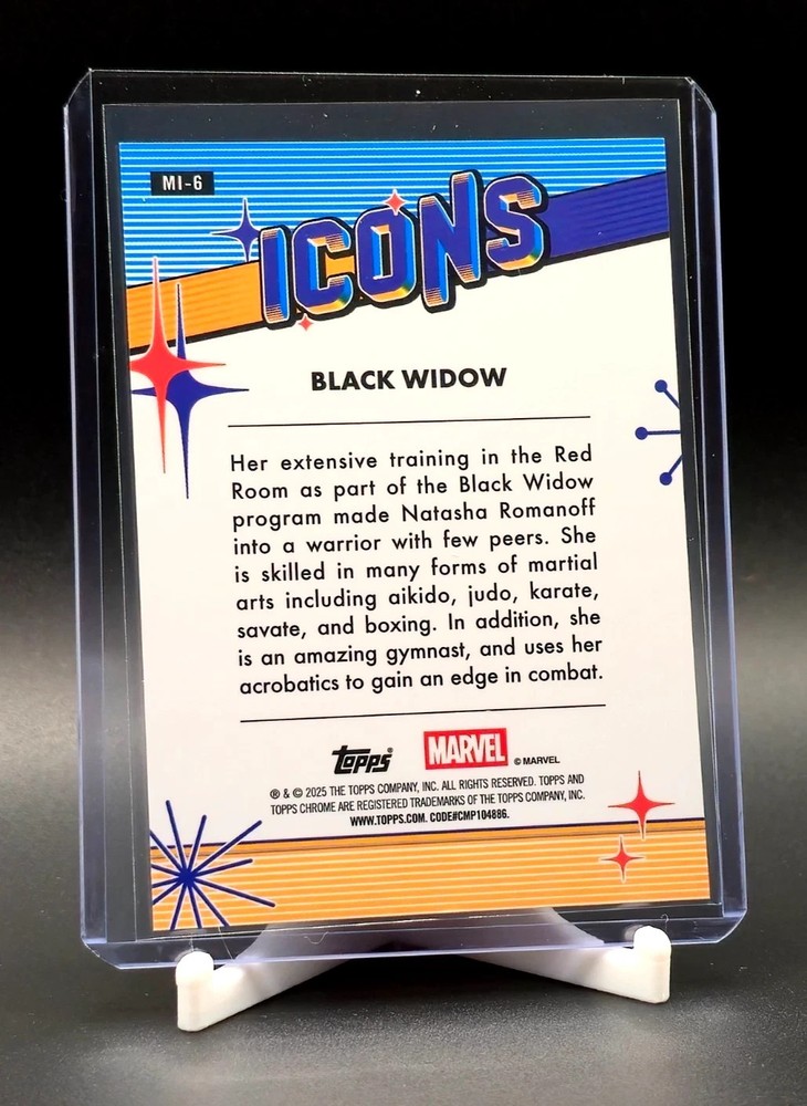 BLACK WIDOW 2025 Topps Chrome Marvel #MI-6 Marvel Icons Refractor!