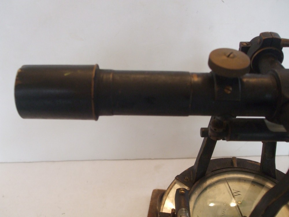 Antique Buff & Buff Transit Survey Tool Model 19552 with Wood Carry Case