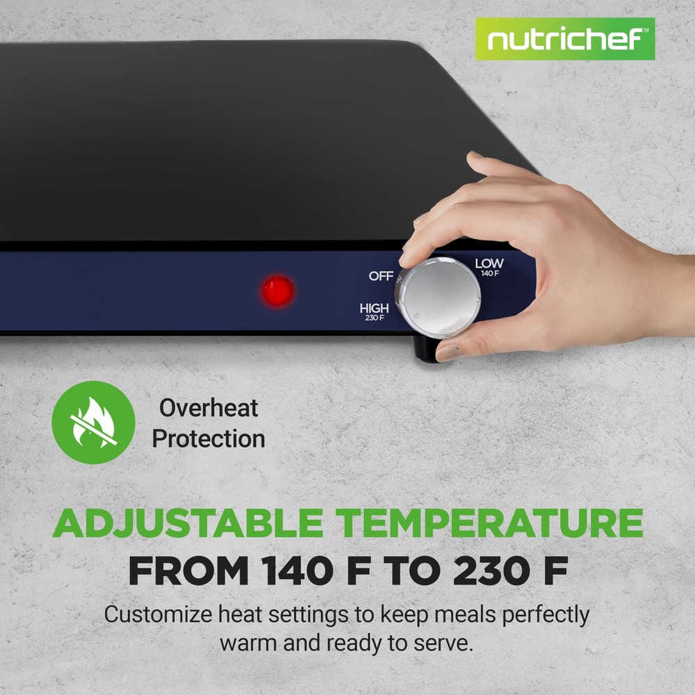 NutriChef Electric Warming Tray (Blue)