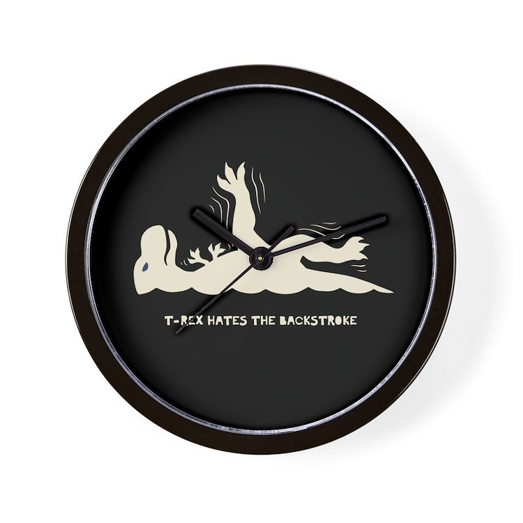 CafePress T Rex Backstroke 10" Wall Clock (1294225837)