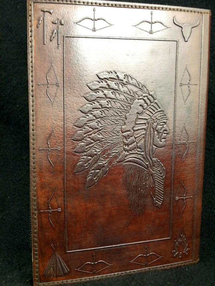 Native American Indian Theme - Handmade A5 Leather Journal Diary