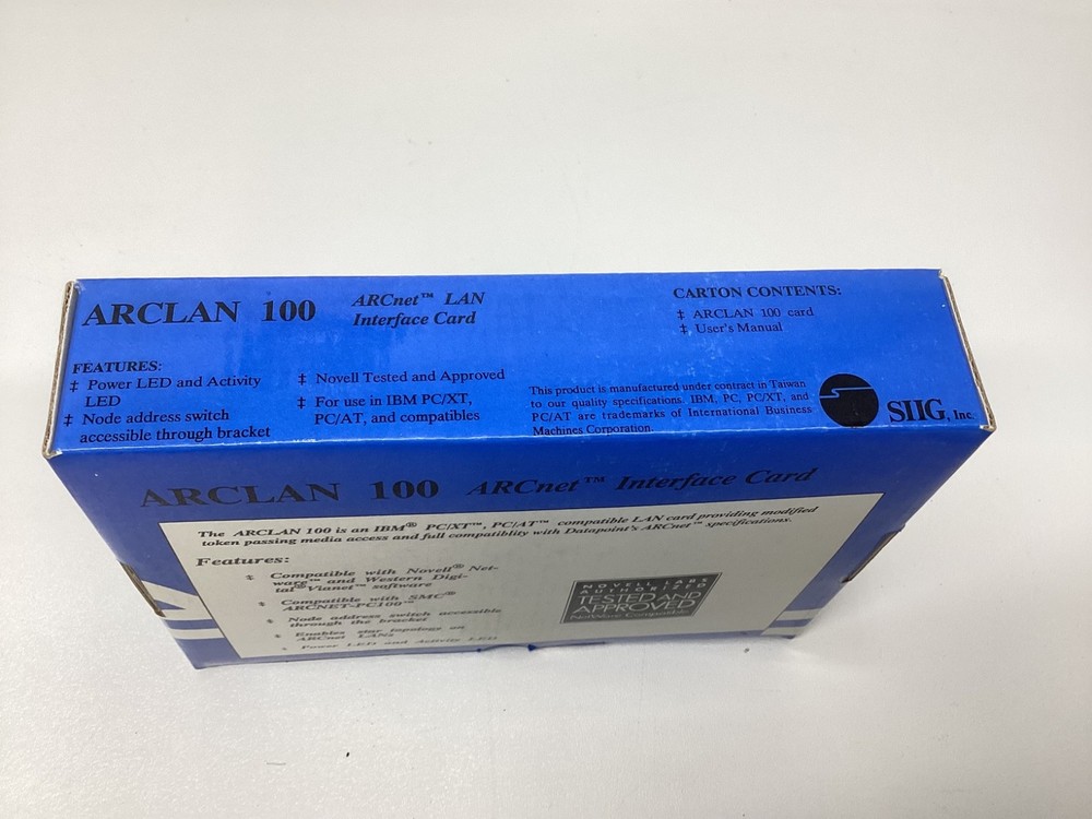 1-ARCNET ARCLAN 100 LAN INTERFACE CARD SIIG Inc. NEW
