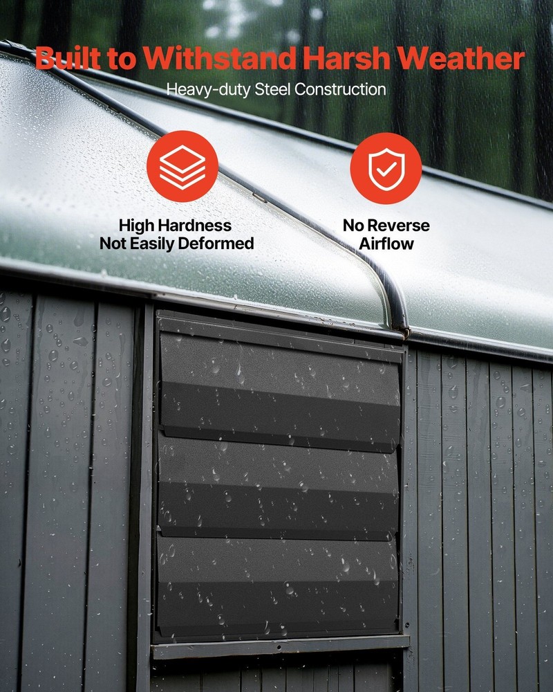 10in 1000CFM Wall Mount Attic Fan with Smart Speed Control & Timer, Black