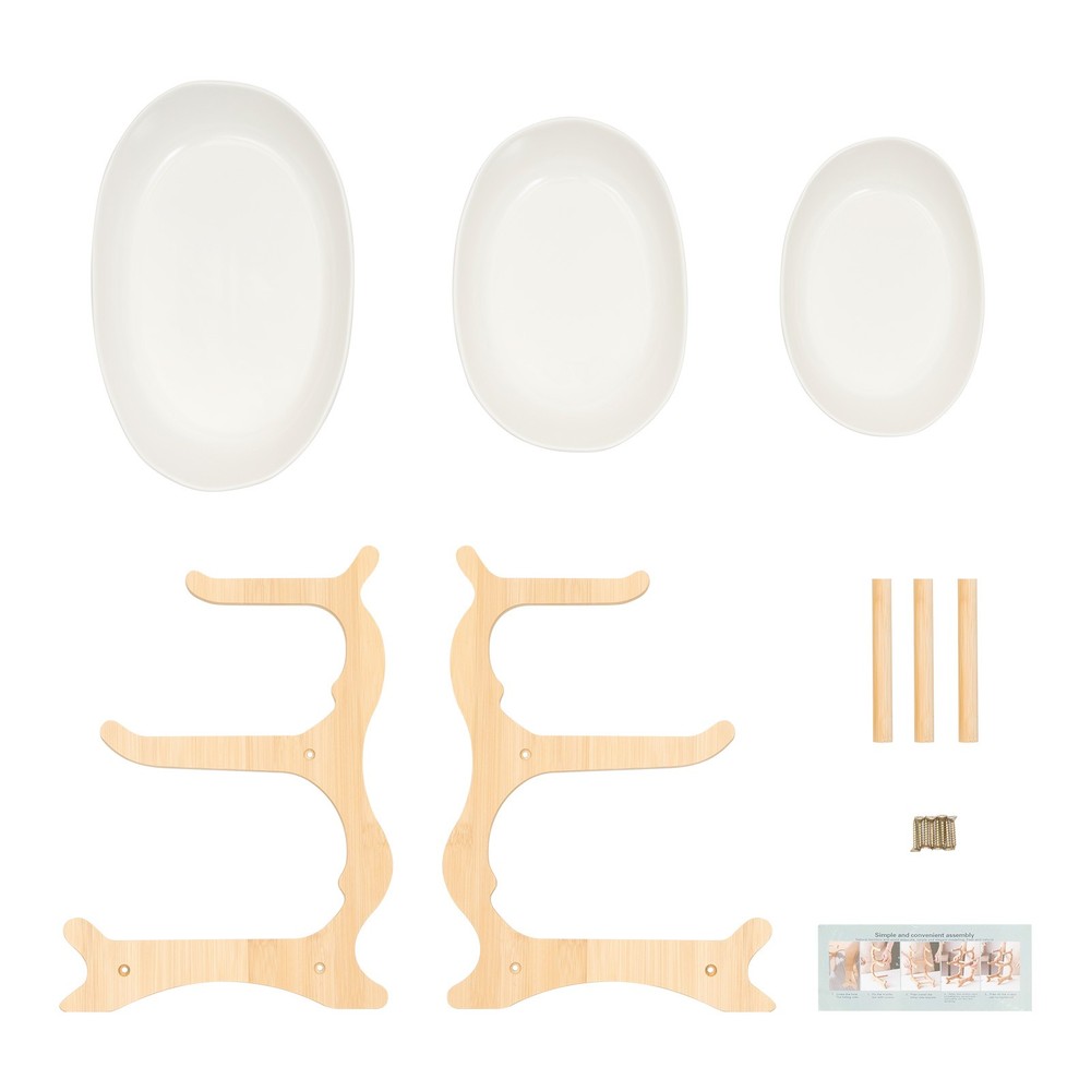 3 Layers Kitchen Fruit Tray White Storage Rack Vegetable Snack Candy Rack Holder