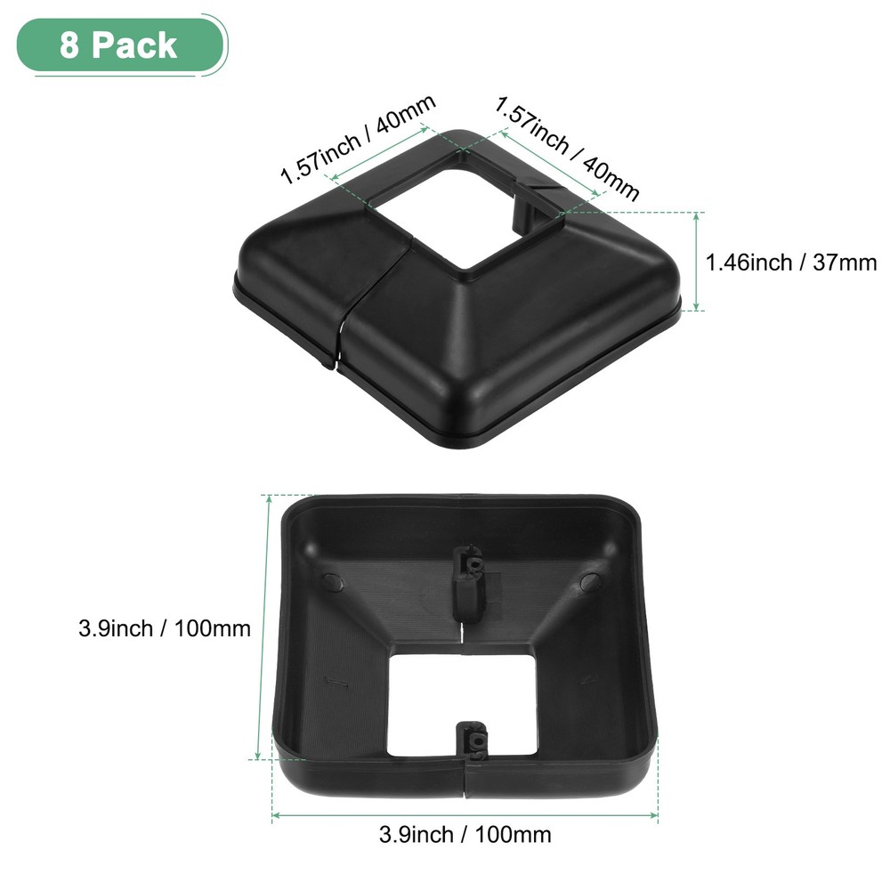8Pack Post Base Cover Internal 1.57"x 1.57" Post Skirt Split Type for Railing