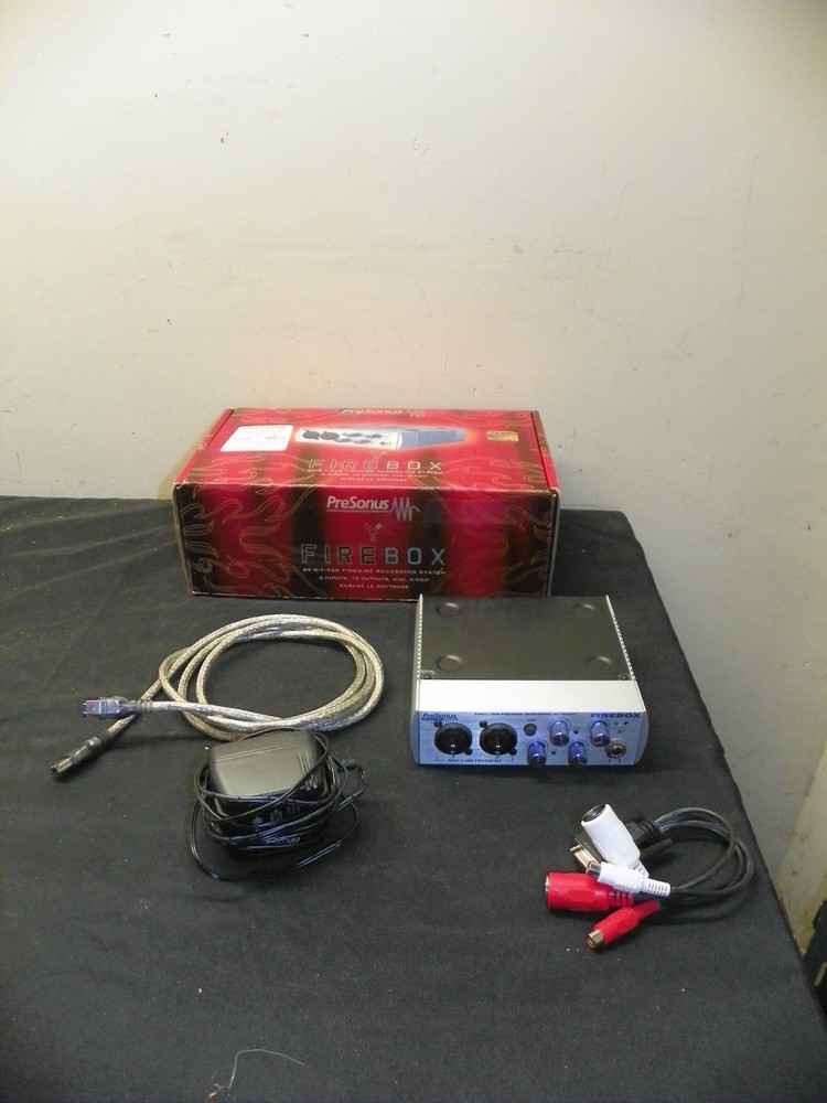 PreSonus Firebox Firewire Audio Interface With Power Adapter and MIDI Cables