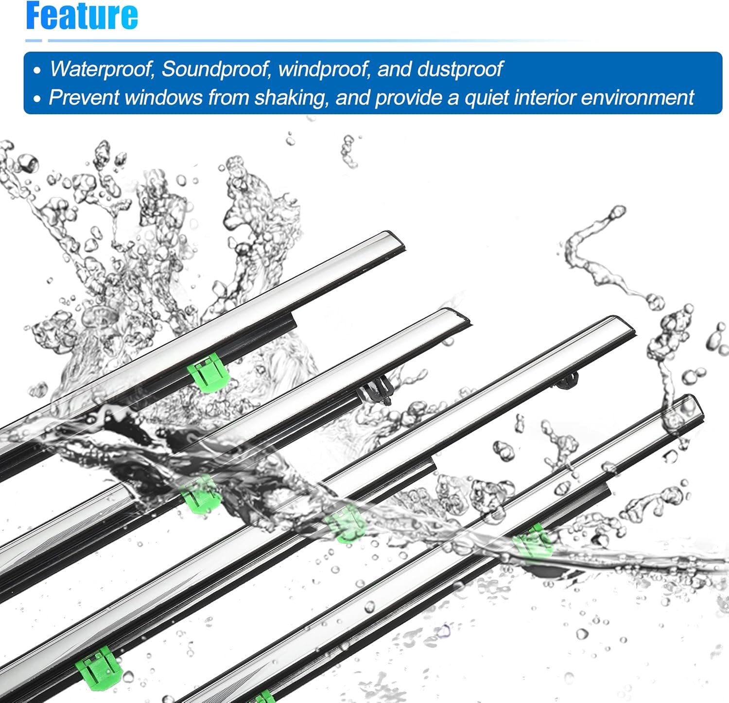 4pcs Weatherstrip Window Trim Seal Belt Car Outside Window Seal Belt for 2012-2