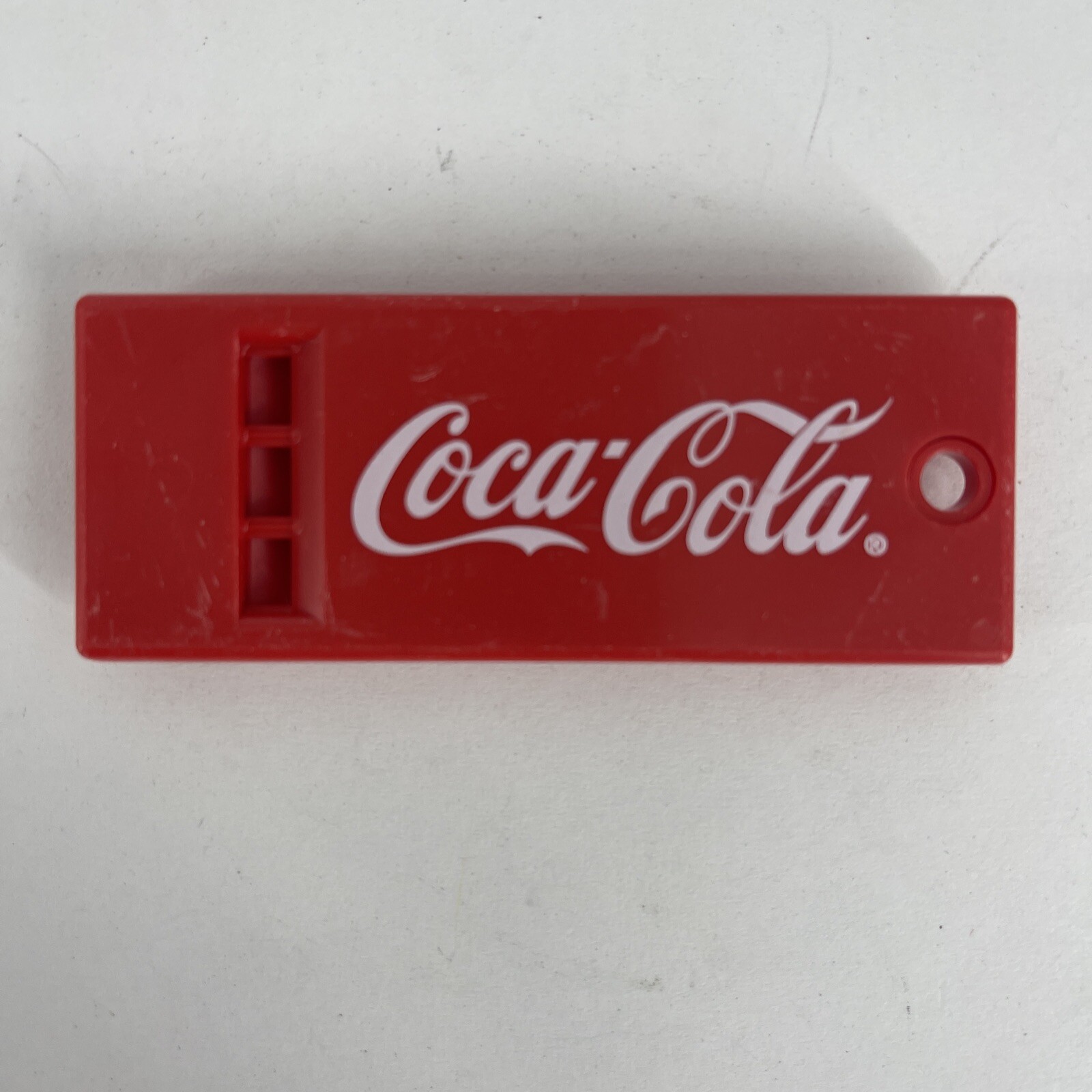 Lot Of 2 Vintage Coca Cola Coke Red Whistle with White Writing MADE IN USA
