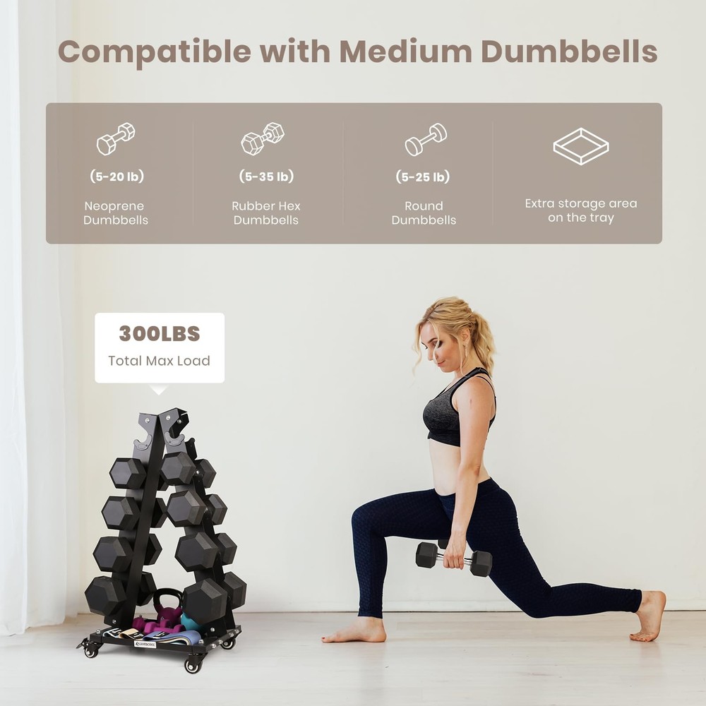 Solid Steel Dumbbell Rack Stand Only