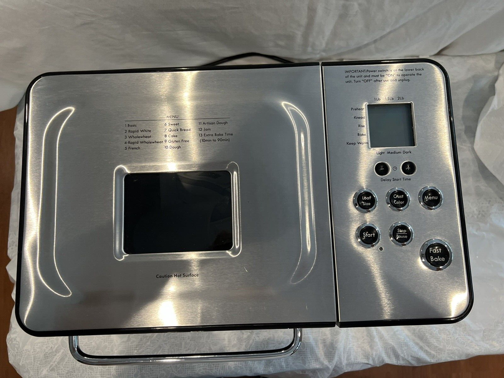 Sears Kenmore 2 Pound Digital Bread Maker Machine Stainless 100.12934 TESTED