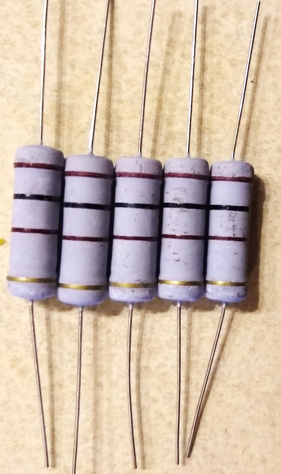5 PCS 100 ohm 100R 5Watt Carbon Film Resistors  5% Tolerance