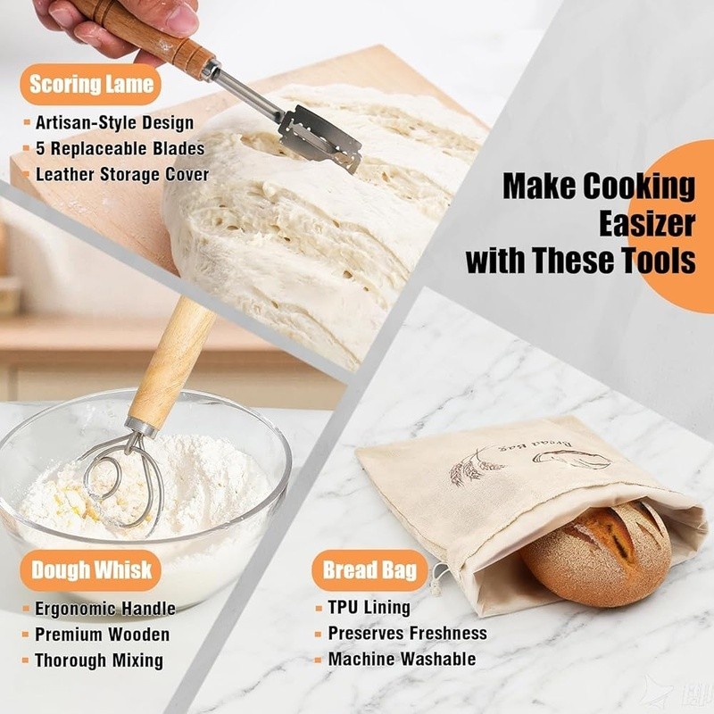 Complete Sourdough Starter Kit Beginners W/ Bread Storage & Dough Tools New