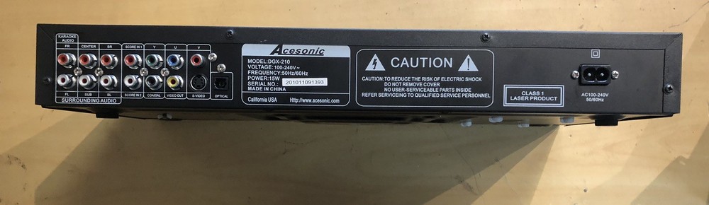 Acesonic DGX-210 Multi-Format Karaoke Player Tested/Working *No Remote