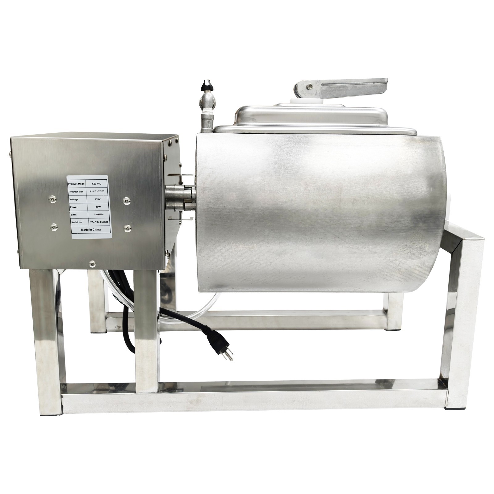 15L Electric Food Marinator Circular Rotatable Marinating Machine Vacuum Meat Tu