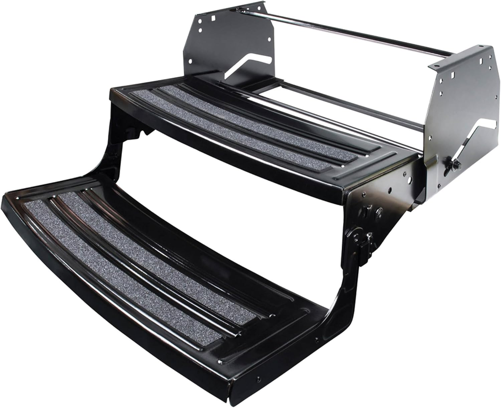 24" Steel RV Entry Steps Anti Slip Foldable Pull Out Step for Trailer Camper