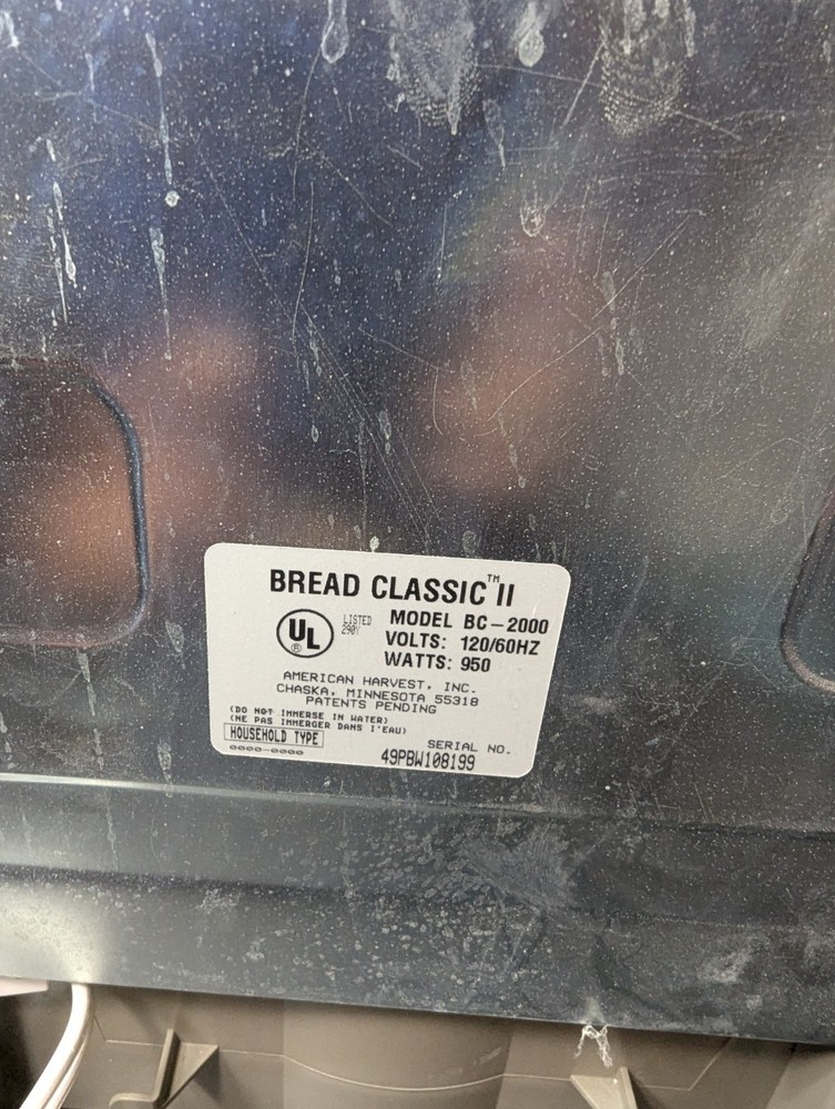 American Harvest Bread Classic II BC-2000 Automatic Breadmaker