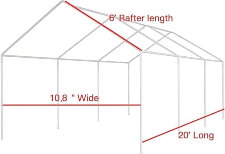 10X20 Canopy Tarp Carport () Front Panel White