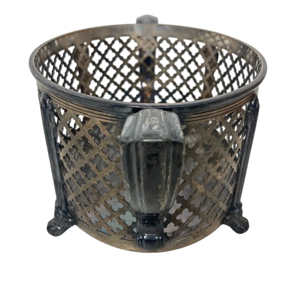 Charles Truman Burrows & Son Silver Plated Casserole Holder Stand 8x6 Display