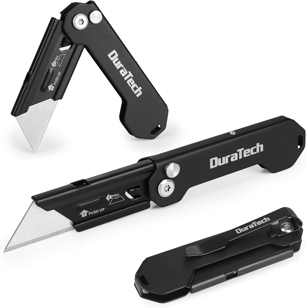 Folding Utility Knife, Mini Box Cutter with Safety Axis Lo,